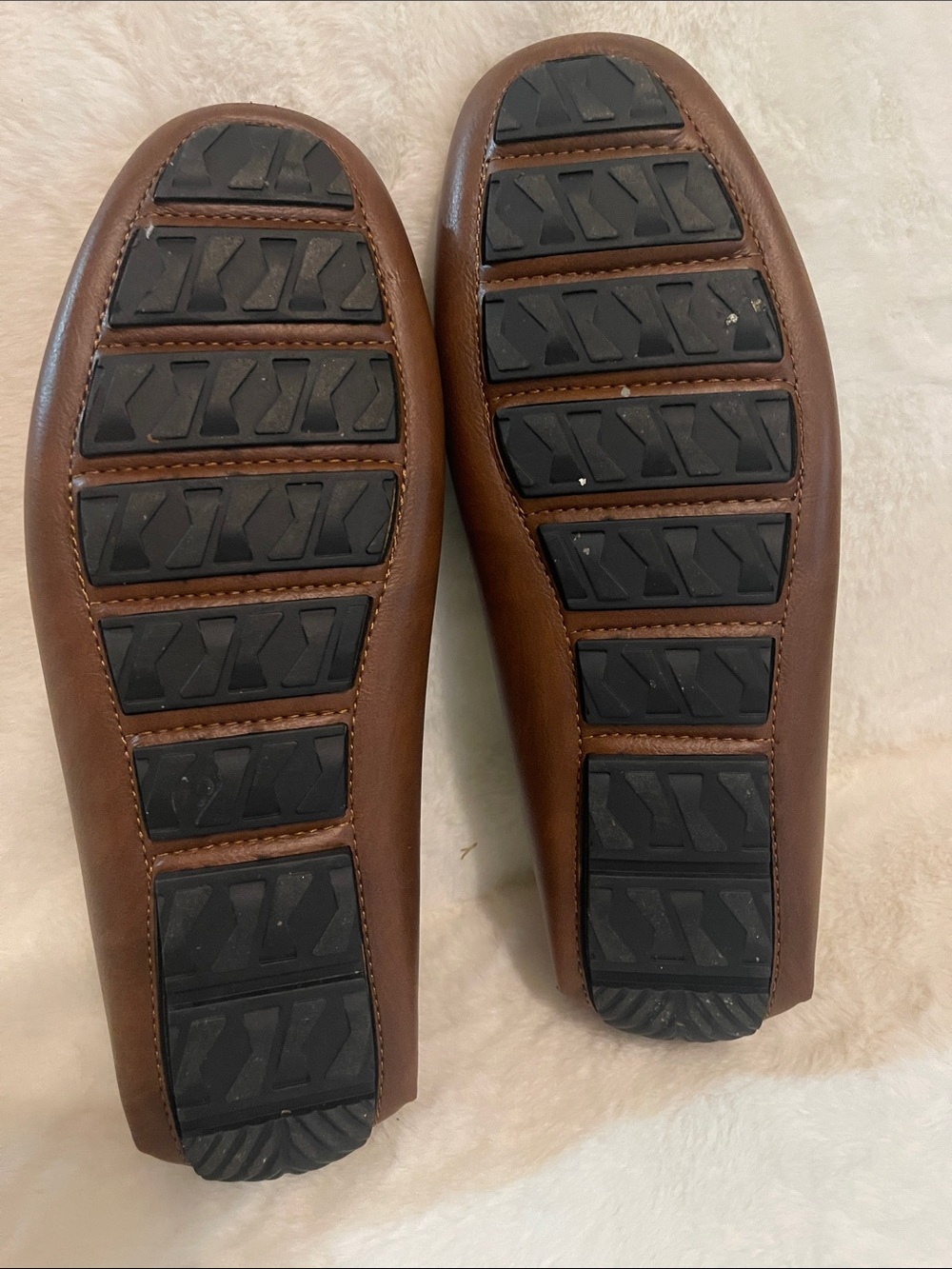 Rocawear Brown Leather Moc Toe Slip-On Loafers with Metal Logo - Picture 3 of 5